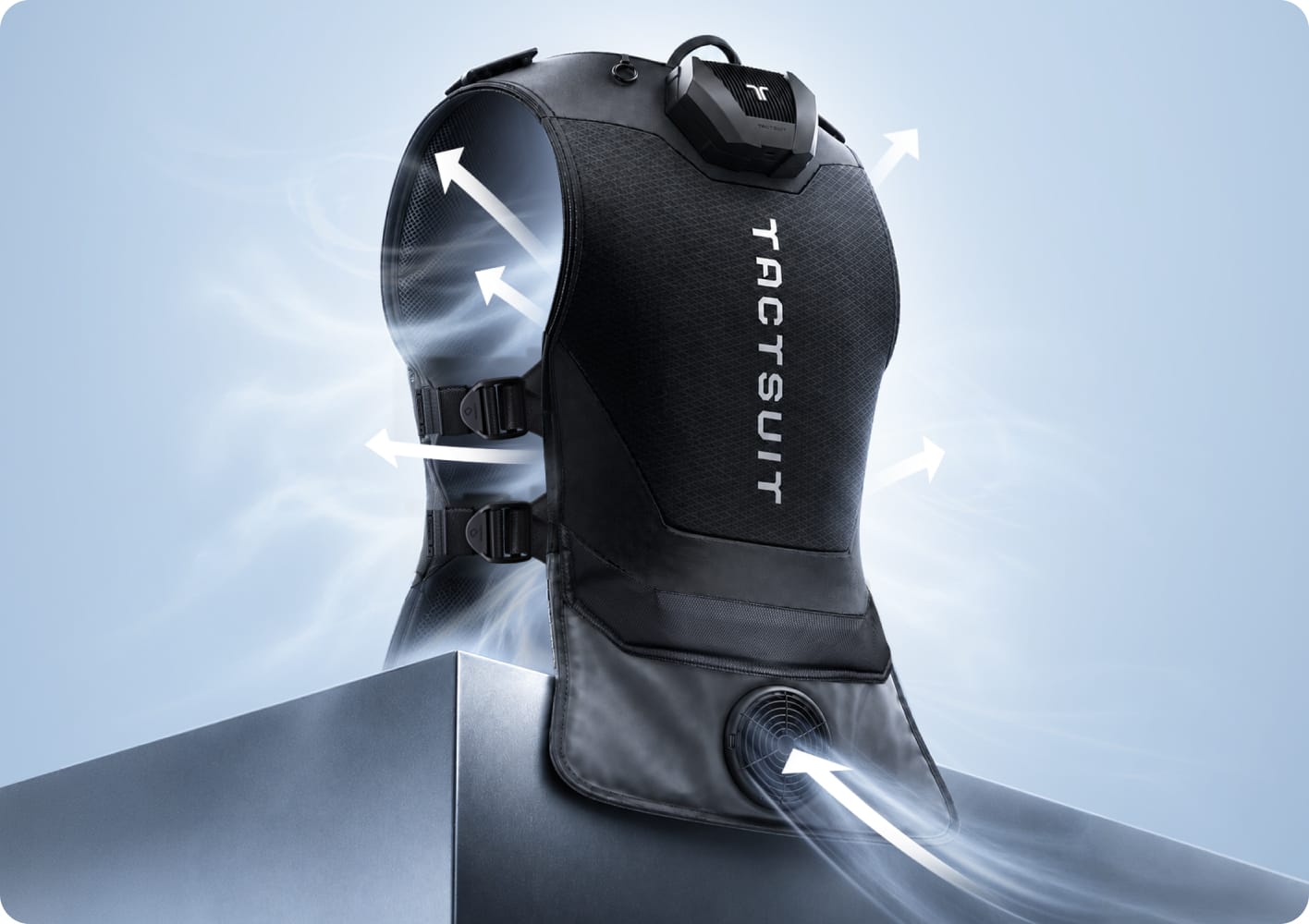 Airflow diagram of Cooling Fan for TactSuit Pro